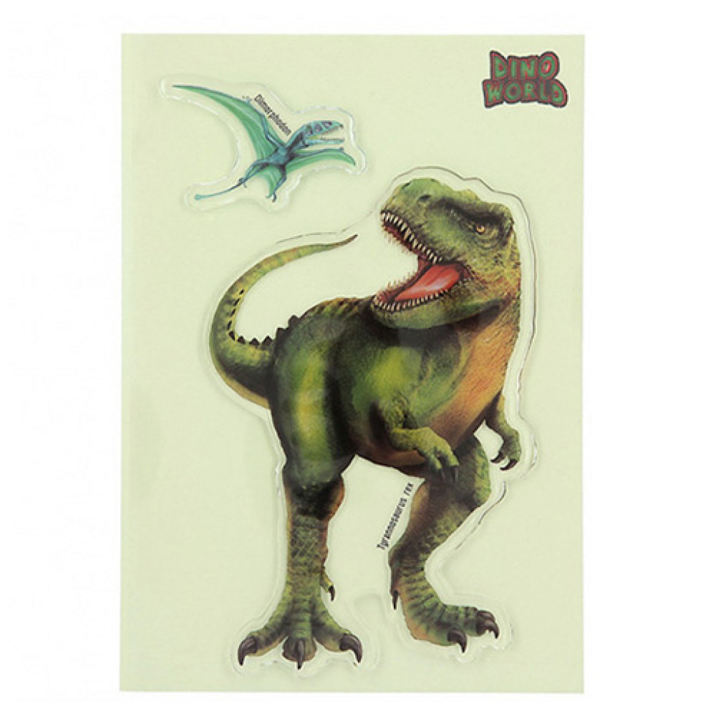 Dino World ASST | Gelové samolepky Glibbies - Tyrannosaurus rex, 2ks